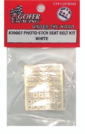 Gofer-Racing Photo-Etch White Seatbelt Plastic Model Vehicle Accessory 1/24-1/25 Scale #20007