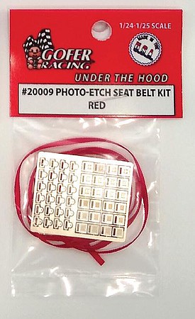 Gofer-Racing Photo-Etch Red Seatbelt Plastic Model Vehicle Accessory 1/24-1/25 Scale #20009