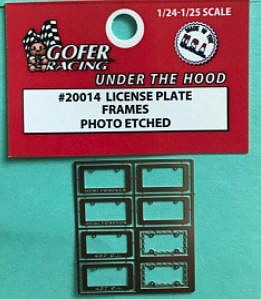 Gofer-Racing Photo Etched License Plate Frames Plastic Model Acc. Kit 1/24-1/25 Scale