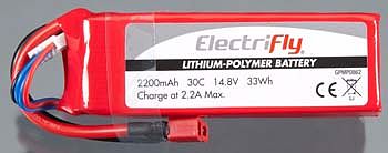 LiPo 4S 14.8V 2200mAh 30C Elctrfly w/Ult Plug