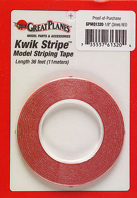 Great-Planes Striping Tape Red 1/8
