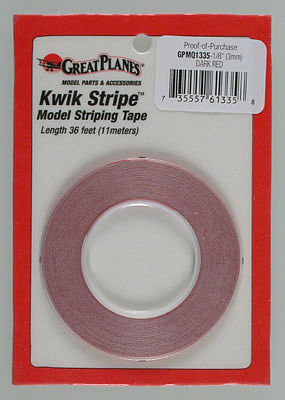 Great-Planes Striping Tape Dark Red 1/8