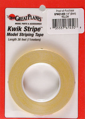 Great-Planes Striping Tape Yellow 1/4