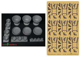 Green-Strawberry 1/2700 Star Wars Star Destroyer Engine Bells Detail Set for ZVE & RMX (Photo-Etch & Resin) Green-Strawberry 1/2700 Star Wars Star Destroyer Engine Bells Detail Set for ZVE & RMX (Photo-Etch & Resin)