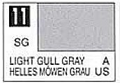 Gunze-Sangyo Solvent-Based Semi-Gloss Light Gull Gray 10ml Bottle Hobby and Model Enamel Paint #11
