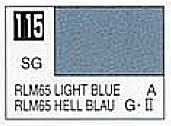 Gunze-Sangyo Solvent-Based Semi-Gloss Light Blue RLM65 10ml Bottle Hobby and Model Enamel Paint #115