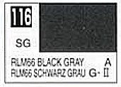 Gunze-Sangyo (bulk of 6) Solvent-Based Acrylic Semi-Gloss Black Gray RLM66 10ml Bottle (6/Bx)