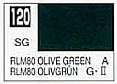 Gunze-Sangyo Solvent-Based Semi-Gloss Olive Green RLM80 10ml Bottle Hobby and Model Enamel Paint #120