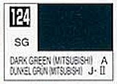 Gunze-Sangyo (bulk of 6) Solvent-Based Semi-Gloss Dark Green Mitsubishi 10ml Bottle Hobby and Model Enamel Paint #124