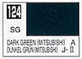 (bulk of 6) Solvent-Based Acrylic Semi-Gloss Dark Green Mitsubishi 10ml Bottle (6/Bx)