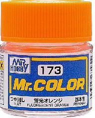 Gunze-Sangyo Solvent-Based Gloss Fluorescent Orange 10ml Bottle Hobby and Model Enamel Paint #173