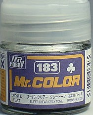 Gunze-Sangyo (bulk of 6) Solvent-Based Semi-Gloss Super Gray Tone 10ml Bottle Hobby and Model Enamel Paint #183