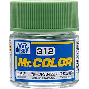 Gunze-Sangyo Solvent-Based Semi-Gloss Green FS34227 10ml Bottle Hobby and Model Enamel Paint #312