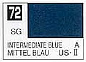 Gunze-Sangyo Solvent-Based Semi Intermediate Blue 10ml Bottle Hobby and Model Enamel Paint #72