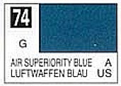 Gunze-Sangyo Solvent-Based Gloss Air Superiority Blue 10ml Bottle Hobby and Model Enamel #74