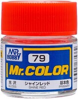 (bulk of 6) Solvent-Based Acrylic Gloss Shine Red 10ml Bottle (6/Bx)