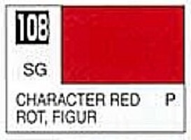 Gunze-Sangyo (bulk of 6) Solvent-Based Semi-Gloss Character Red 10ml Bottle Hobby and Model Enamel Paint #gms108
