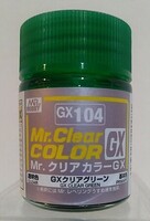 Gunze-Sangyo Clear Green Gloss 18ml Bottle Hobby and Model Lacquer Paint #gx104