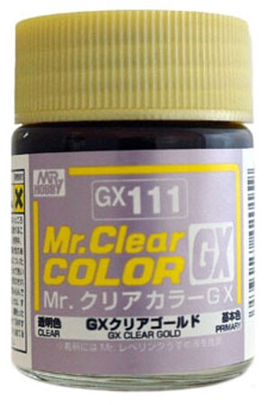 Gunze-Sangyo Clear Gold Gloss 18ml Bottle Hobby and Model Lacquer Paint #gx111