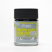 Gunze-Sangyo Metallic Black 18ml Bottle Hobby and Model Lacquer Paint #gx201