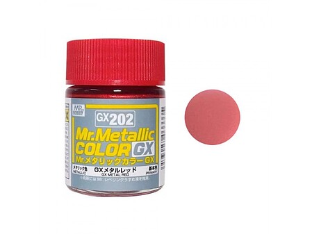 Gunze-Sangyo Metallic Red 18ml Bottle Hobby and Model Lacquer Paint #gx202