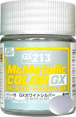 Gunze-Sangyo Metallic White Silver 18ml Bottle Hobby and Model Lacquer Paint #gx213