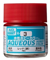 Gunze-Sangyo Aqueous Gloss Red 10ml Bottle Hobby and Plastic Model Acrylic Paint #h3