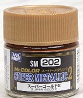 Gunze-Sangyo Super Metallic 2 Gold Lacquer 10ml Bottle Hobby and Model Lacquer Paint #sm202