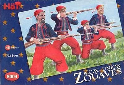 Hat US Civil War Zouaves 1/72 Scale Plastic Model Military Figure #8004