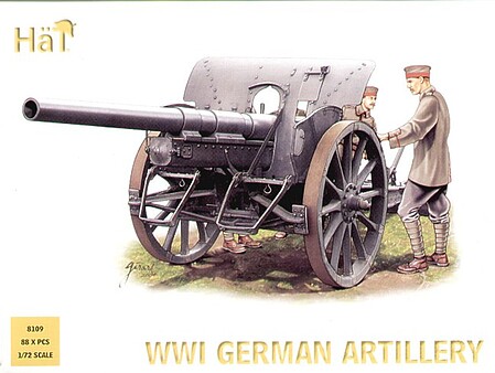 Hat WWI German Artillery Plastic Model Weapon Kit 1/72 Scale #8109