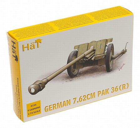 Hat WWII Germans Pak36r Plastic Model Military Figure Kit 1/72 Scale #8156