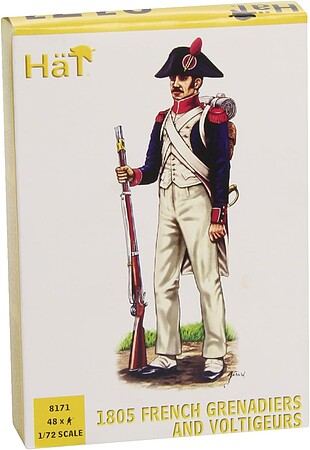 Hat 1805 French Elites Plastic Model Military Figure Set 1/72 Scale #8171