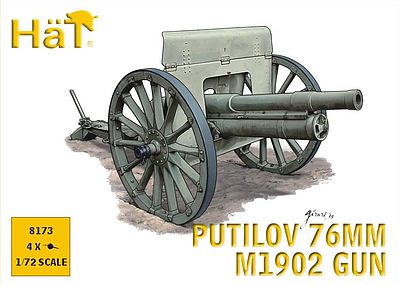 Hat WWI Putilov 76mm Gun Plastic Model Weapon Kit 1/72 Scale #8173
