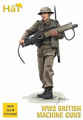 Hat British Machine Gun Team Plastic Model Military Figure Set 1/72 Scale #8228