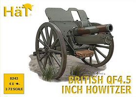 Hat WWI British Q45 Howitzer Plastic Model Weapon Kit 1/72 Scale #8243