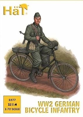 Hat WW-II German Bicycle Infantry Plastic Model Military Figure 1/72 Scale #8277