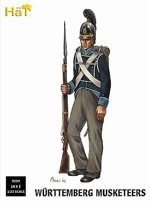 Hat Wurttemberg Musketeers Plastic Model Military Figure Set 1/32 Scale #9309