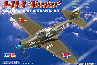 HobbyBoss EB P-39N Airacobra Soviet AF Plastic Model Airplane Kit 1/72 Scale #80234
