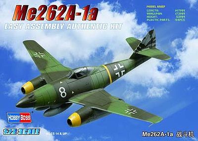 HobbyBoss EZ ME 262A-1A German Fighter Plastic Model Airplane Kit 1/72 Scale #80249