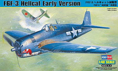 HobbyBoss F6F-3 Hellcat Plastic Model Airplane Kit 1/48 Scale #80338
