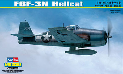 HobbyBoss F6F-3N Hellcat Plastic Model Airplane Kit 1/48 Scale #80340