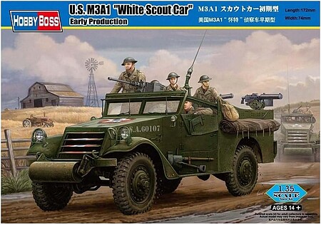 HobbyBoss M3A1 White Scout Car Plastic Model Military Vehicle Kit 1/35 Scale #82451