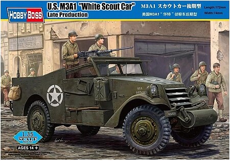 HobbyBoss M3A1 White Scout Car Plastic Model Military Vehicle Kit 1/35 Scale #82452