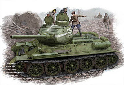 HobbyBoss T-34/85 Russian 1944 Flat Turret Plastic Model Military Vehicle Kit 1/48 Scale #84807