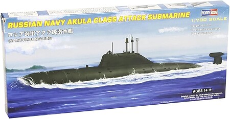 HobbyBoss EB Akula Class Russian Attack Sub Plastic Model Military Ship Kit 1/700 Scale #87005