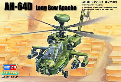 HobbyBoss AH-64D Long Bow Apache Plastic Model Helicopter Kit 1/72 Scale #87219