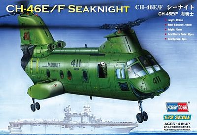 HobbyBoss CH-46F Sea Knight American Plastic Model Helicopter Kit 1/72 Scale #87223