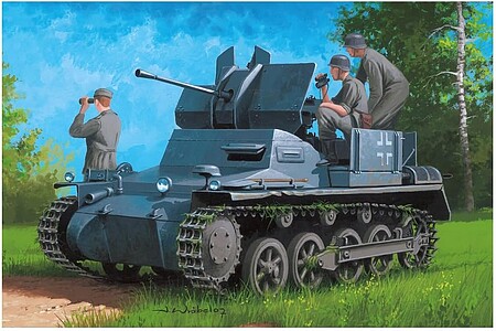 HobbyBoss German Flakpanzer IA & Ammo Trailer Plastic Model Military Vehicle Kit 1/35 Scale #hy80147