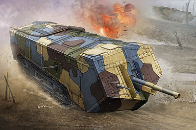 HobbyBoss Saint-Chamond Heavy Tank - Medium Plastic Model Military Vehicle 1/35 Scale #hy83859