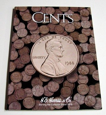 HE-Harris Cents Plain Coin Folder Coin Collecting Book and Supply #2676